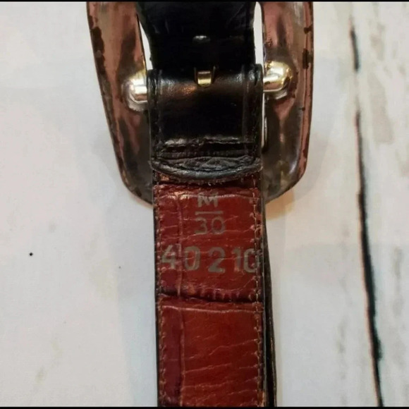 Brighton M (30) two‎ tone black brown leather reversible belt